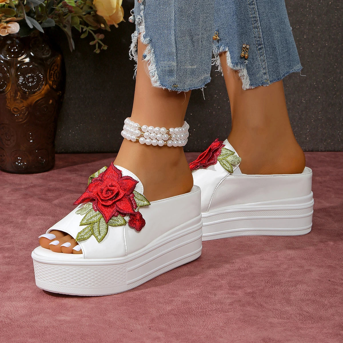 RZSMTYA Women's Wedge Sandals Pu