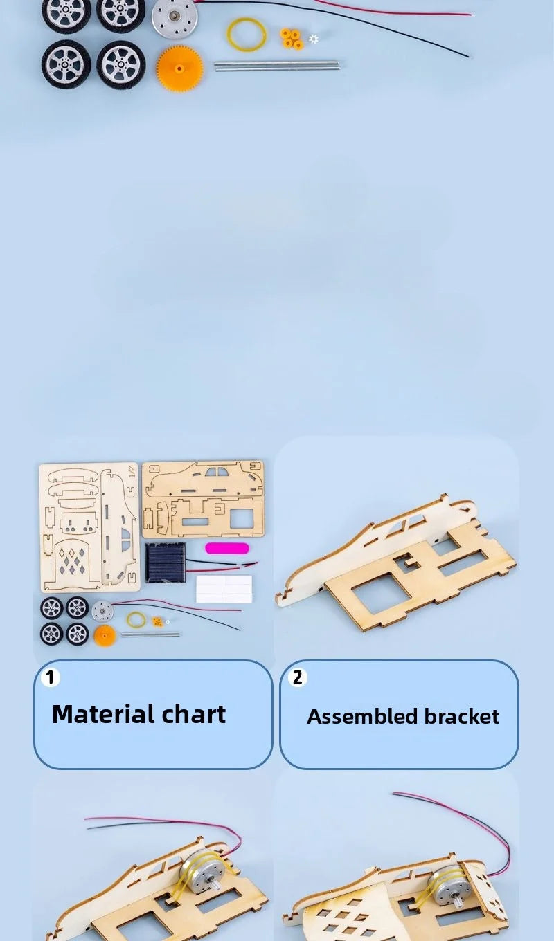 Napenergiás Autó DIY Fa Puzzle
