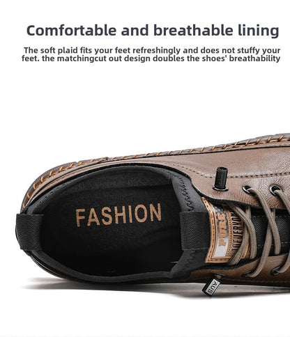 Férfi Casual Mokaszin Cipő - Kényelmes Lapos Talpú Slip-On Bőr Loafer
