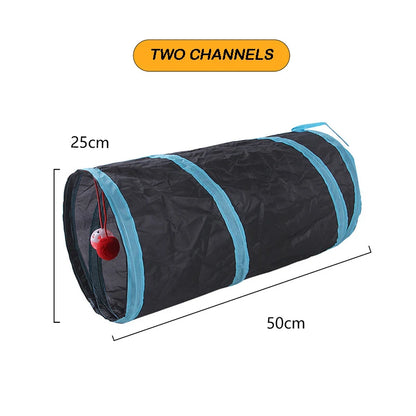 Cat Tunnel Foldable Cat Tube Toy - Breathable For Indoor Use