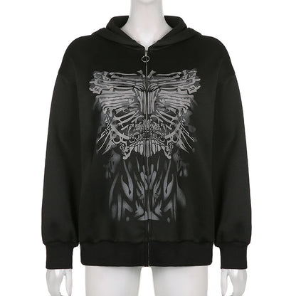 Liva Girl Gótikus Zip Hoodie