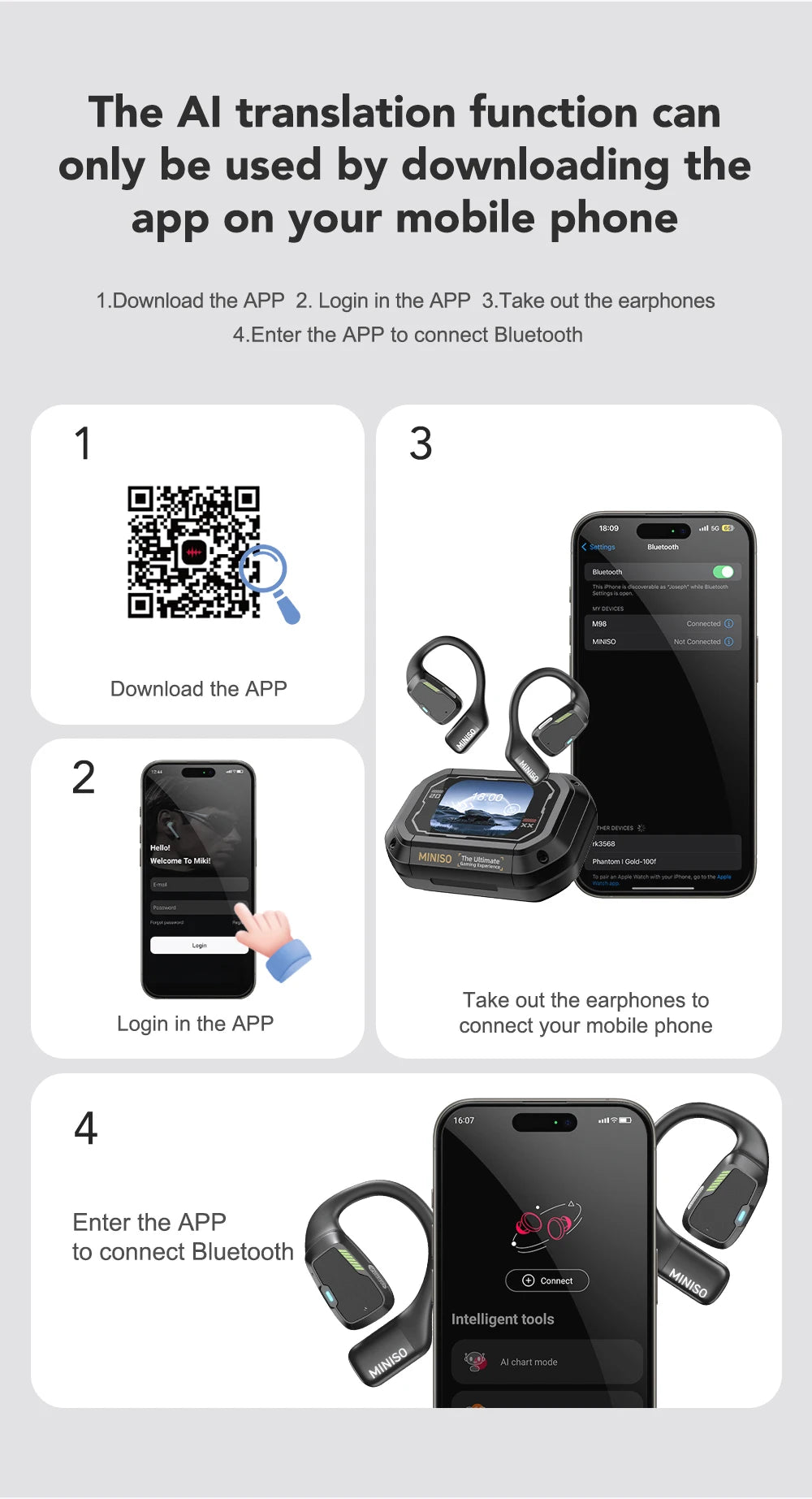 MINISO M98 AI Fülhallgató