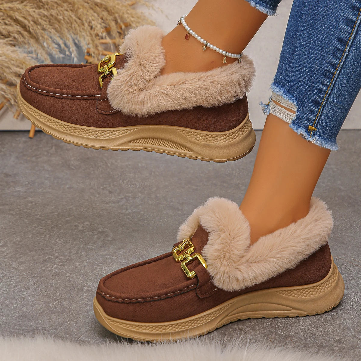 Stiefeletten mit warmem Plüschfutter