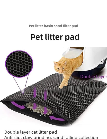 Macska Litter Mat 30x30 Cm - Vízálló Dupla Réteg Csúszásmentes és Mosható 1/2/3 Db
