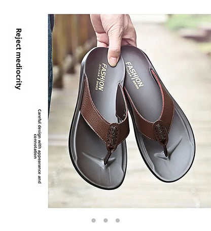 Herren-Flip-Flops aus Leder – Atmungsaktive Sommersandalen vom Designer