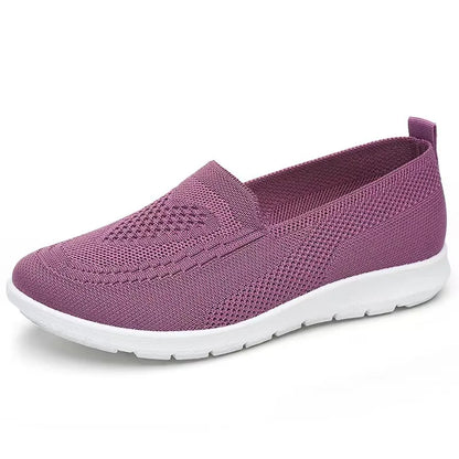 Női Slip-On Cipő - Lélegző Hálós Casual Lapos Cipő Tavaszi-Őszi Szezonra