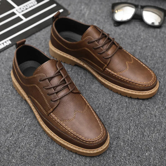 Férfi Luxus Bőr Cipő Olasz Oxford - Klasszikus Üzleti Brogue Loafer Barna