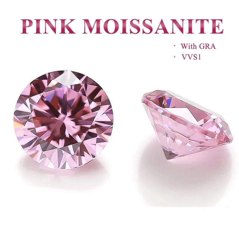 0.5-6ct Rare Colored Moissanite Loose Stone Real VVS1 Lab Grown Princess Crystal Yellow Pink Certified Heart Moissanite Diamonds - BAALAAZ