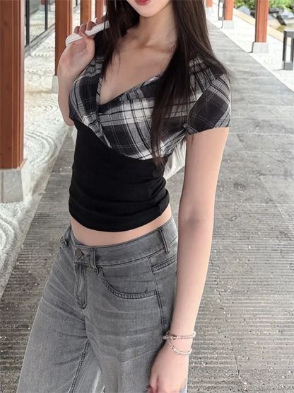 JEYONGZOOCN Patchwork CropTop