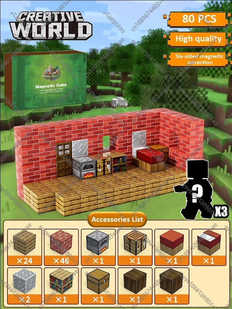 JIMITU Mágneses Építő Kockák