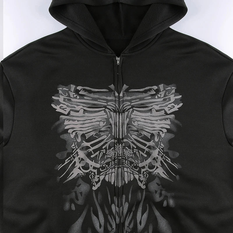 Liva Girl Gótikus Zip Hoodie
