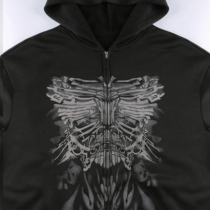 Liva Girl Gótikus Zip Hoodie