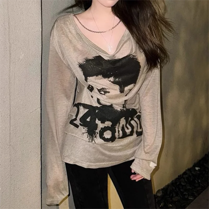 JEYONGZOOCN O-Neck T-Shirt 90s