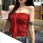 JEYONGZOOCN Damen Crop Top mit Schleife