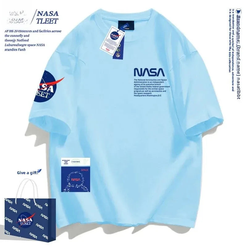 NASA-Baumwoll-T-Shirt, atmungsaktives Muster