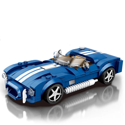 AMAZINGBLOKS 312 Pcs Kék Sport Autó Építő Készlet - Oktató Játék És Asztali Dísz Modell Gyerekeknek
