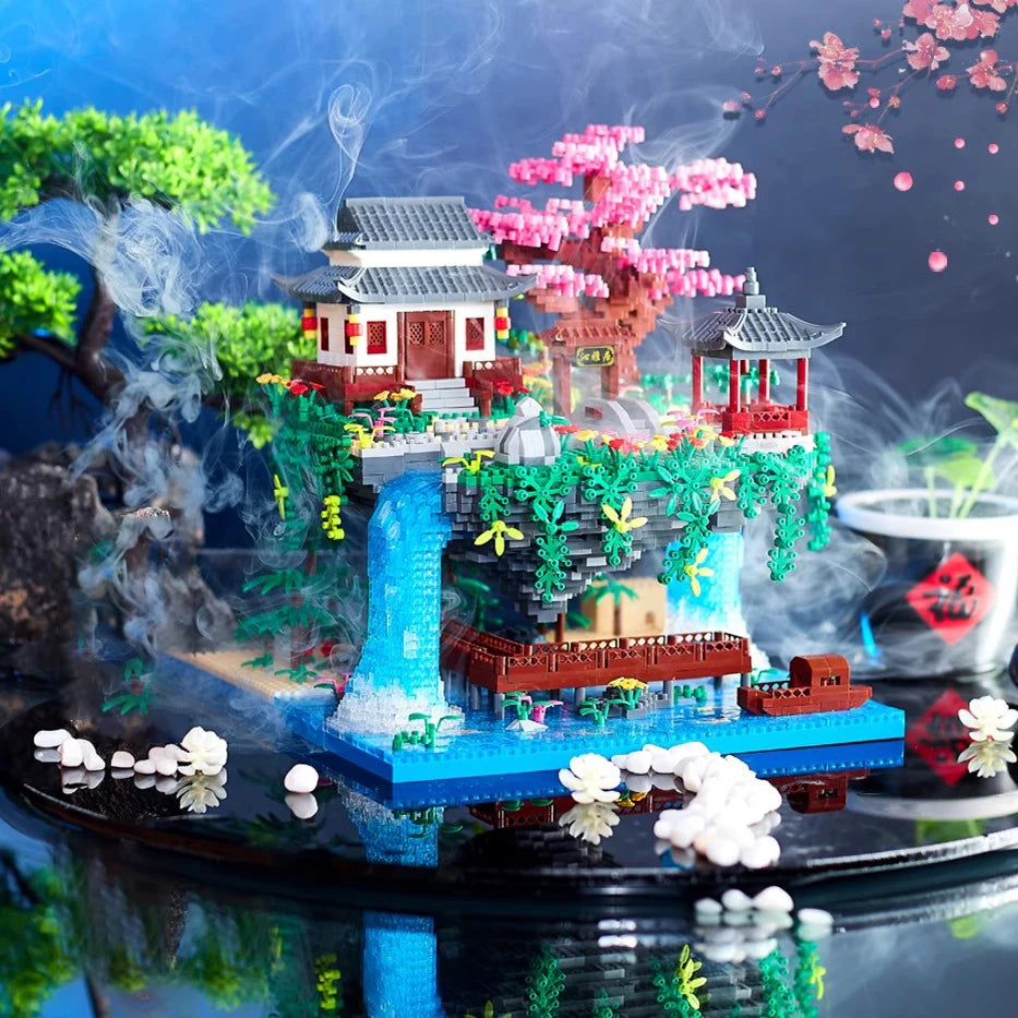 Gudong Wisdom Taohuatan 3D Építő Blokk Sor Miniatűr Modell Puzzle Gyűjtemény - Lego Kompatibilis