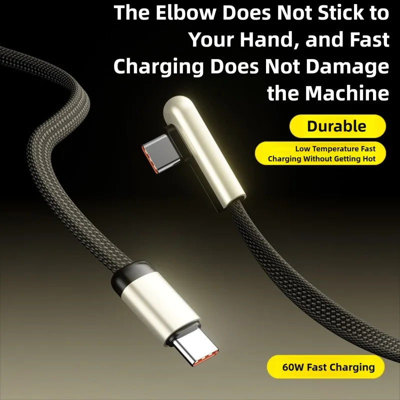 PD60W USB C Gyors Kábel 90 Fok
