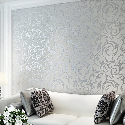 Damask Tapéta DZQCN Ezüst 3D
