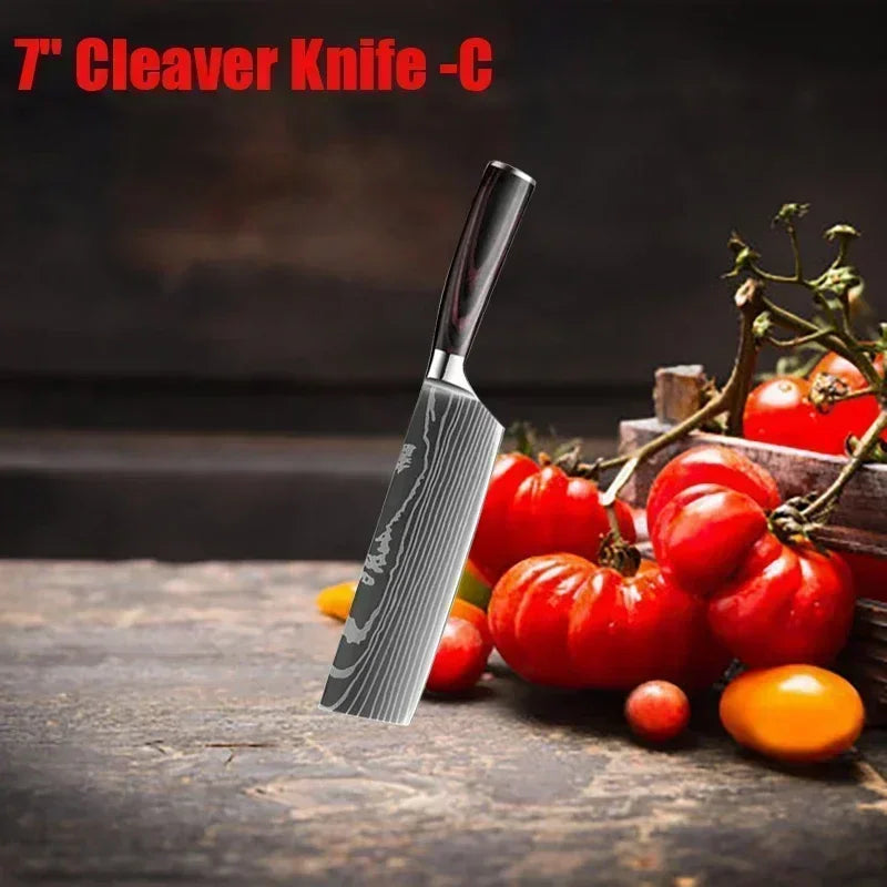 Damascus Konyhakés Éles Santoku