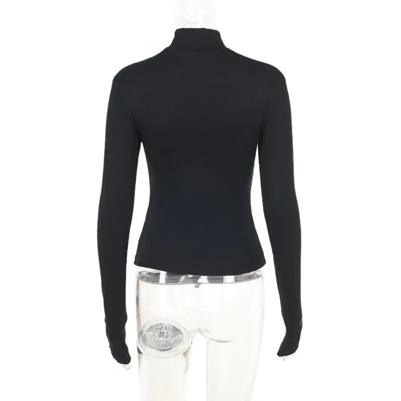 Turtleneck Black Goth Top