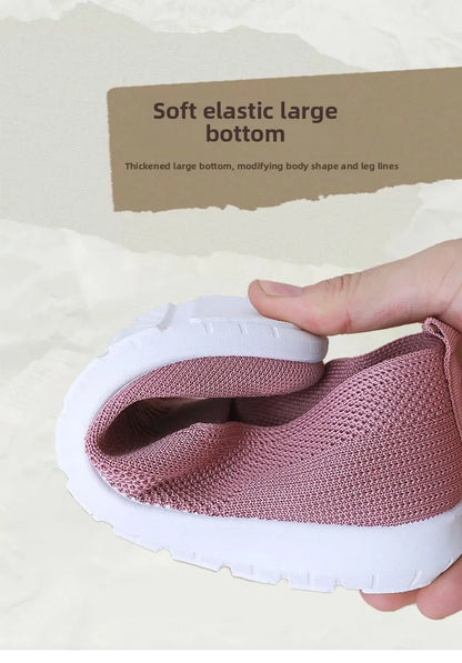 Női Slip-On Cipő - Lélegző Hálós Casual Lapos Cipő Tavaszi-Őszi Szezonra