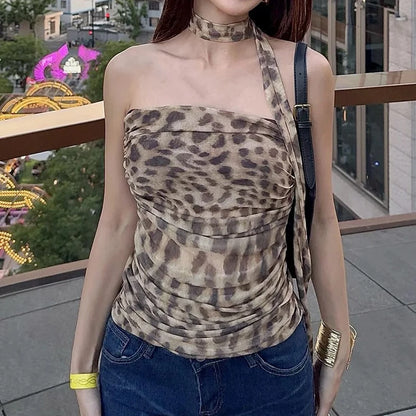 Leopard Print Crop Top JEYONG