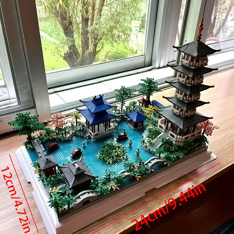 Hangzhou West Lake Összerakható Építőkockák 1560 Db - Kihívó Építőjáték Karácsonyi És Születésnapi Ajándék