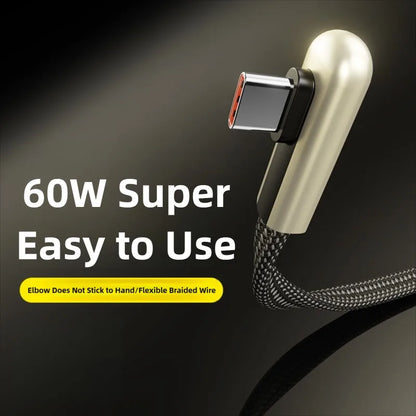 PD60W USB C Gyors Kábel 90 Fok