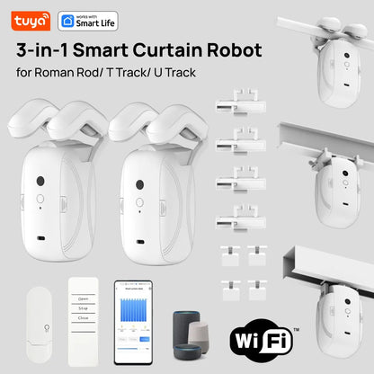 Tuya Okos Függönymozgató Robot – WiFi/Bluetooth, App-vezérlés, Alexa & Google Home