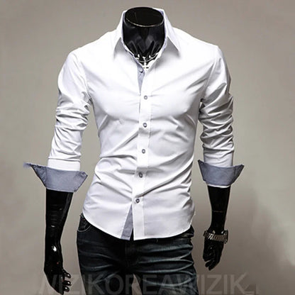 Slim Fit Férfi Csíkos Ing