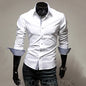Slim Fit Férfi Csíkos Ing