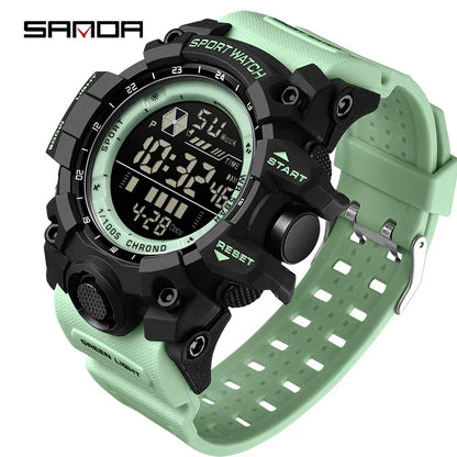 SANDA Herrenuhr, wasserdicht, LED