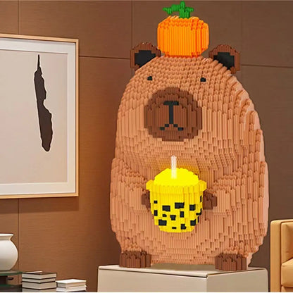 3836 Darabos Persimmon Tejes Teás Capybara Modell Építő Puzzle - Parti És Szobadíszhez Alkalmas
