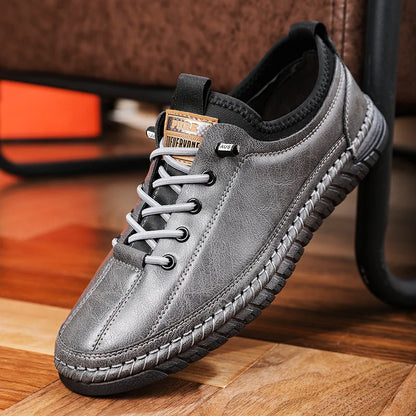 Férfi Casual Mokaszin Cipő - Kényelmes Lapos Talpú Slip-On Bőr Loafer