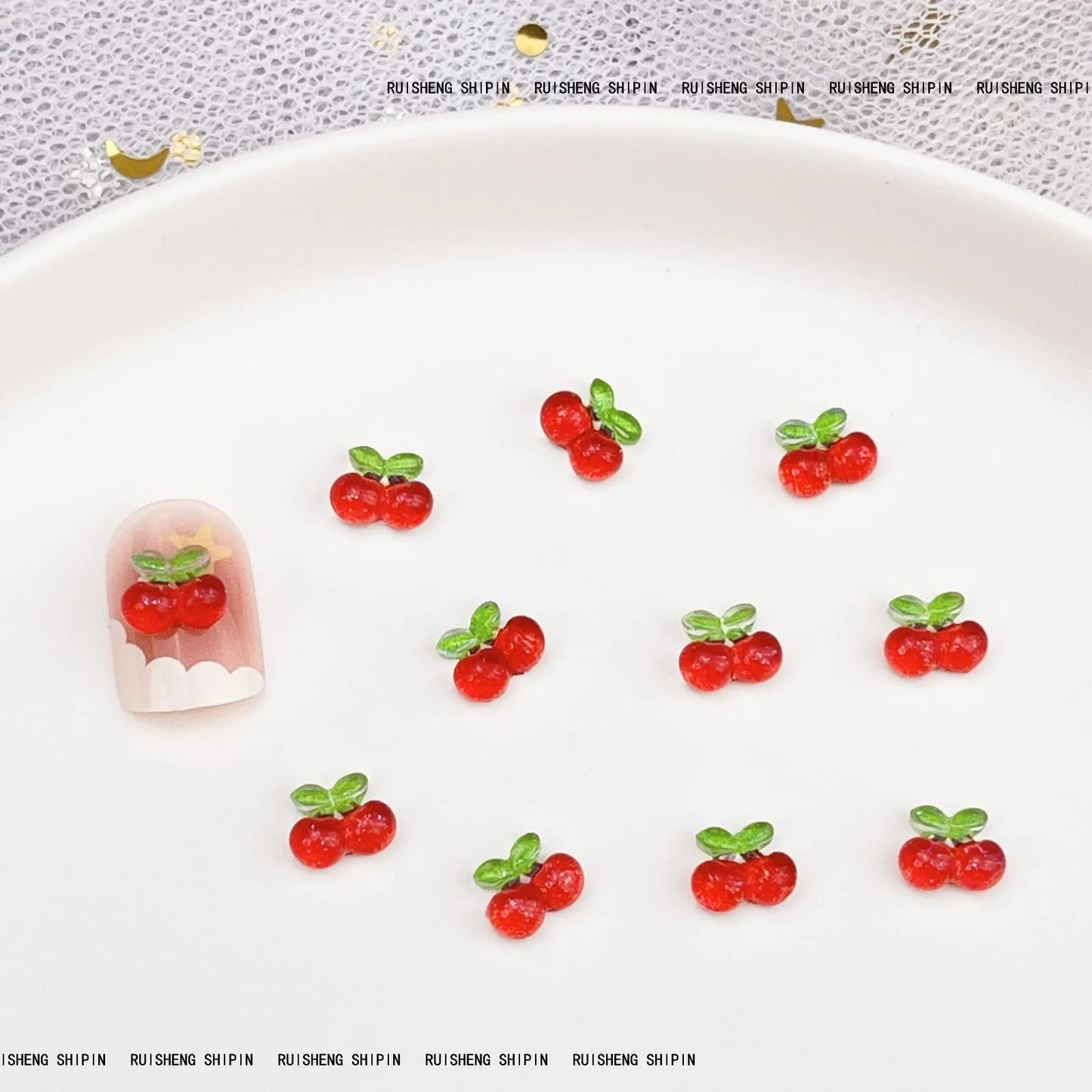 Köröm Dísz Cherry 3D Resin