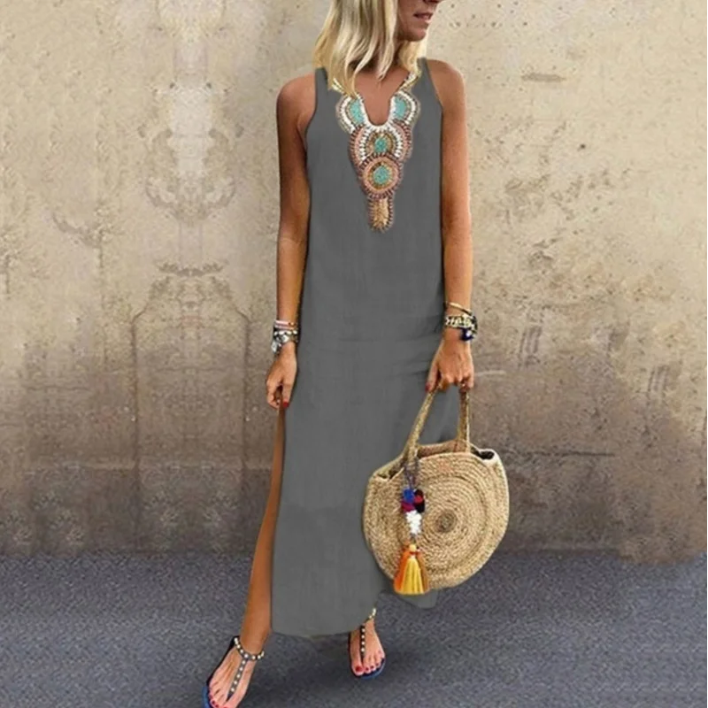 Suit Set Boho Női Ruha Vnyakú