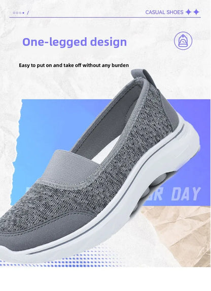 Női Légáteresztő Vulkanizált Cipő Fehér - Divatos Mesh Sneaker Munkacipő