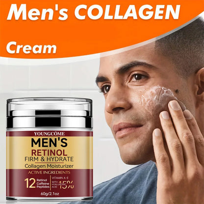 LGRAMER Men's Retinol Firming Face Cream - Hydration and Wrinkle Removal with Collagen for Glowing Skin