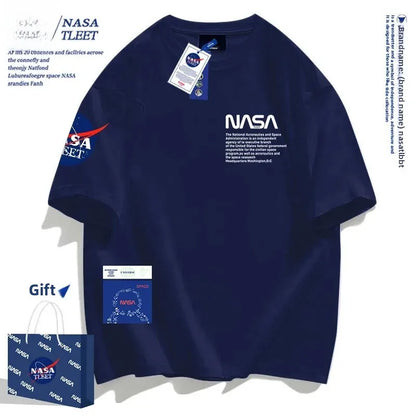 NASA-Baumwoll-T-Shirt, atmungsaktives Muster