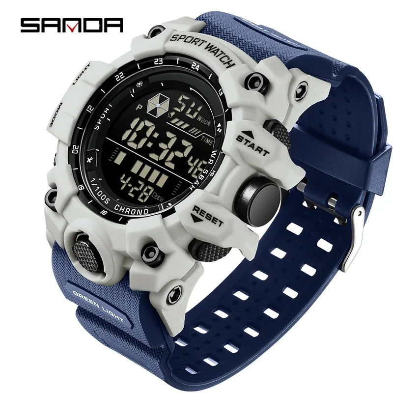 SANDA Herrenuhr, wasserdicht, LED