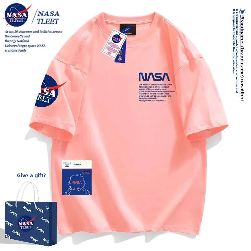 NASA-Baumwoll-T-Shirt, atmungsaktives Muster