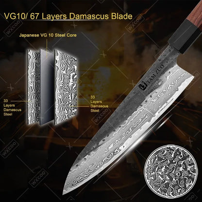 WXCOO Santoku Kés Damascus Pro