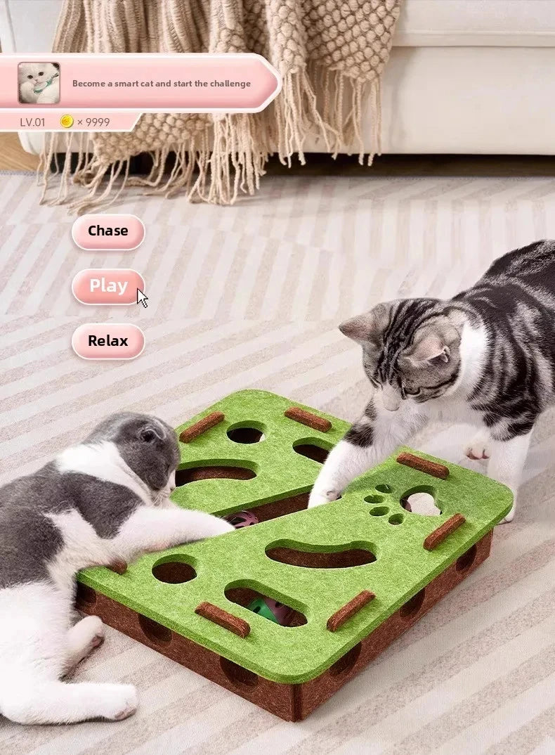 Macska Rejtvény Játék Filcből Készült Puzzle Doboz Labdás Edző Játék - Beltéri Edzés És Szórakozás