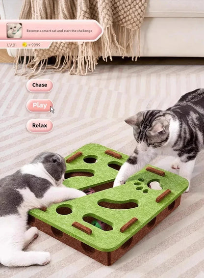 Macska Rejtvény Játék Filcből Készült Puzzle Doboz Labdás Edző Játék - Beltéri Edzés És Szórakozás