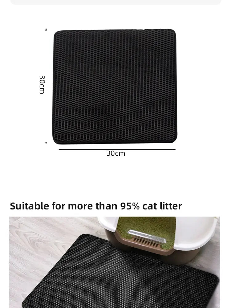 Macska Litter Mat 30x30 Cm - Vízálló Dupla Réteg Csúszásmentes és Mosható 1/2/3 Db