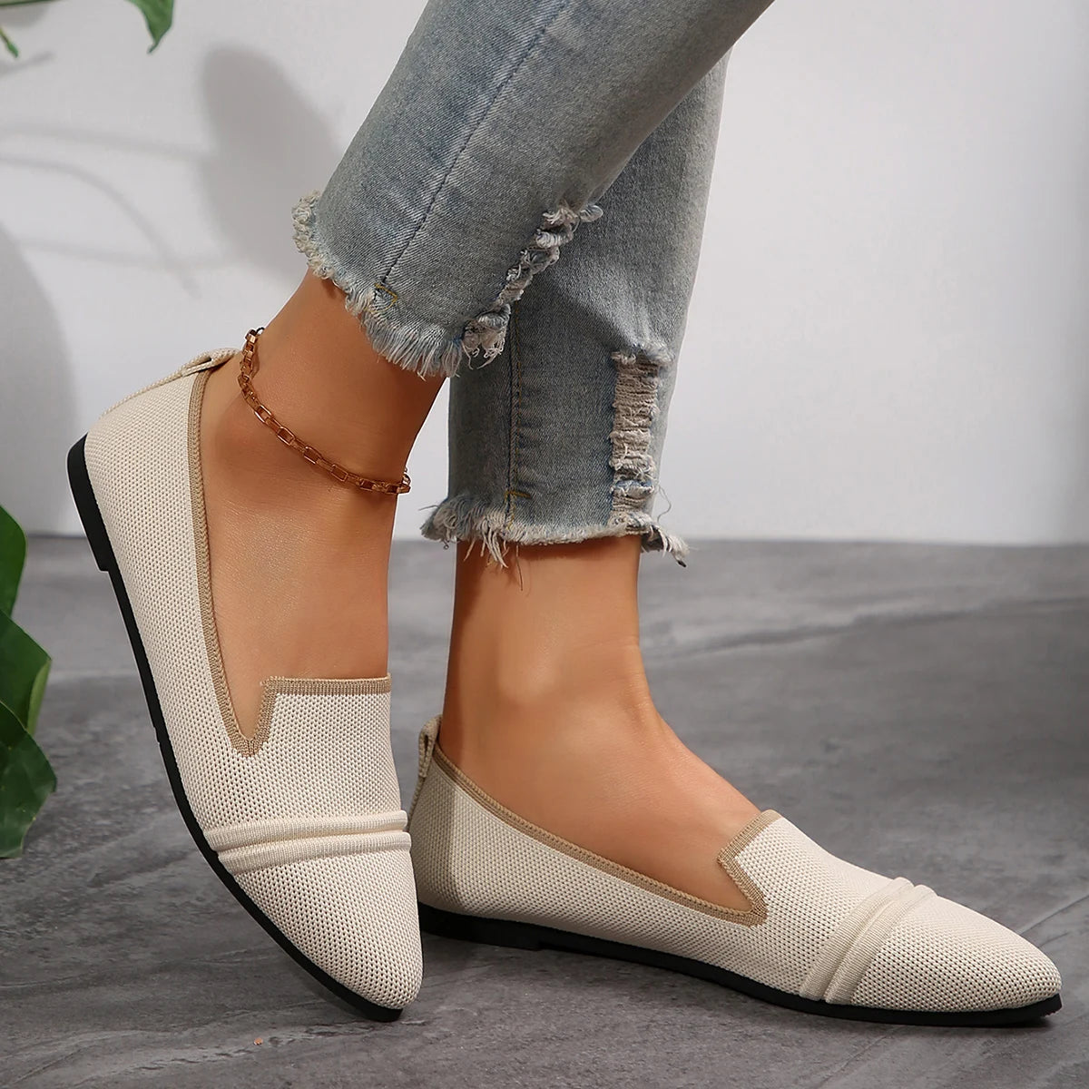 RZSMTYA Women's Slipon Flat Shoes
