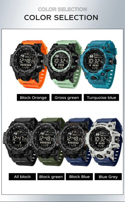 SANDA Herrenuhr, wasserdicht, LED