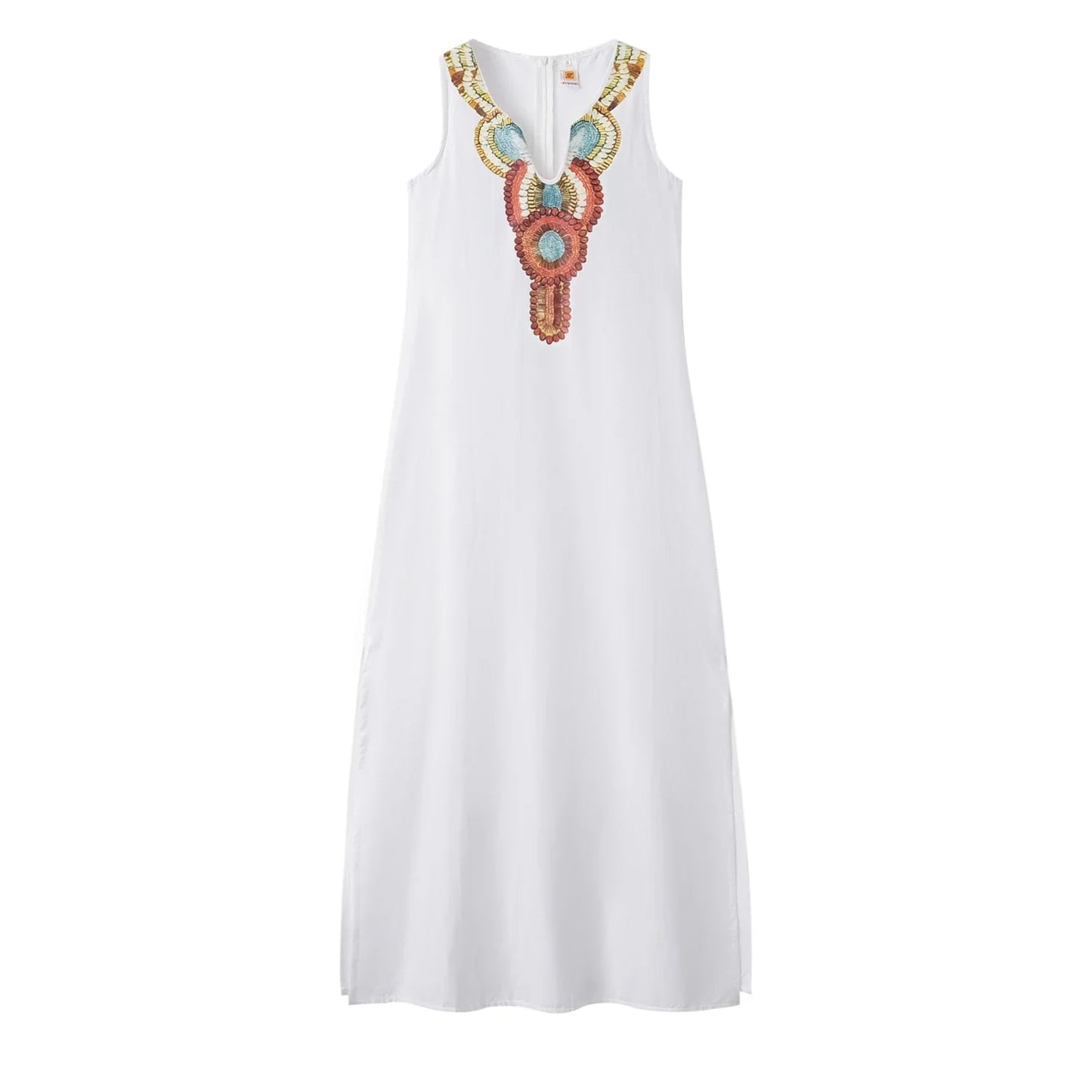 Damen-Boho-Kleid mit V-Ausschnitt