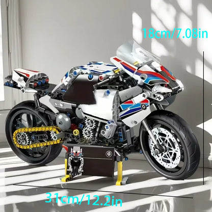 Motorkerékpár Építő Kocka Modell 2439 Db Fehér és Arany - Könnyen Összeszerelhető és Ajándéknak Ideális